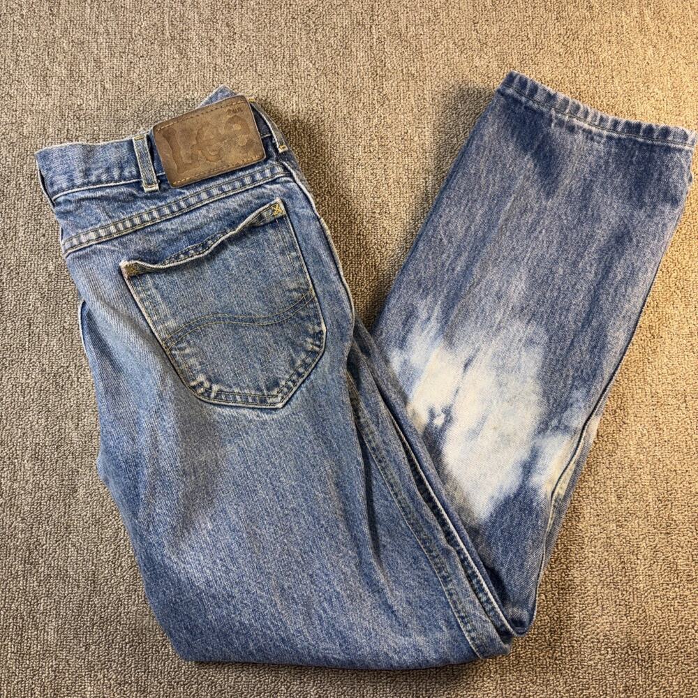Vintage Lee Riders USA Made Jeans Mens 32x28 Blue Denim Straight Leg Faded 90s